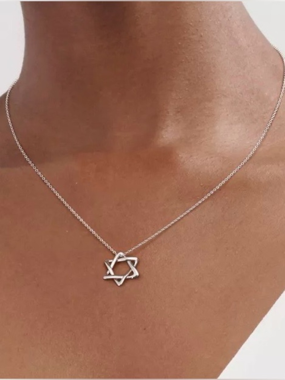 TIFFANY & CO Elsa Peretti Silver Star of David Pendant Necklace - Picture 8 of 8